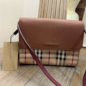 Burberry Brown and Tan Checkered Women's Loxley cross body bag!!!